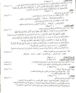 اسئلة  التربية الاسلامية السادس التطبيقي والادبي الدور الاول 2022